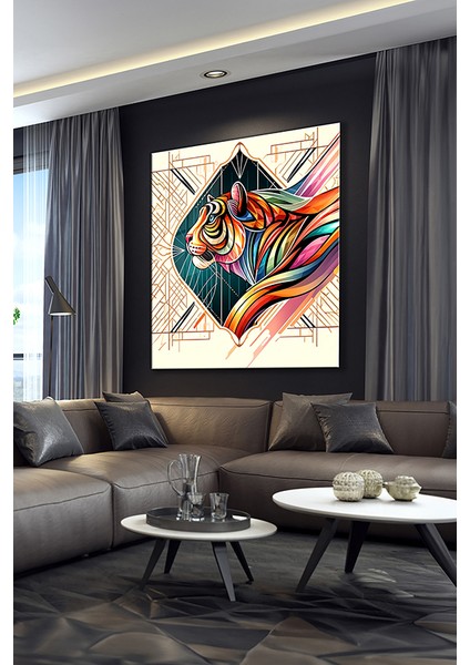 Dekoratif Malezya Kaplanı Kare Cam Tablo modelleri