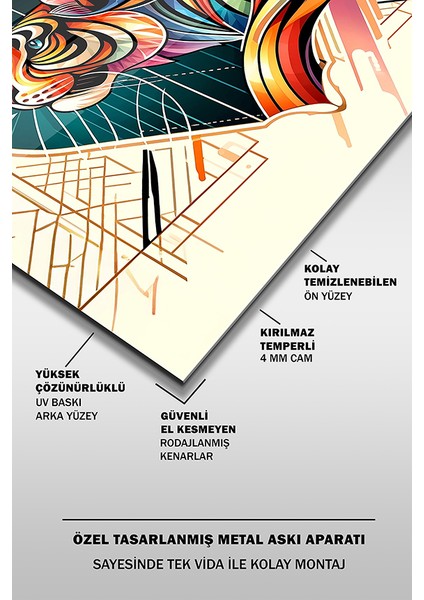 Dekoratif Malezya Kaplanı Kare Cam Tablo fırsatları