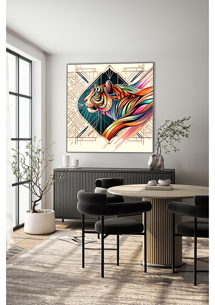 Dekoratif Malezya Kaplanı Kare Cam Tablo indirimleri