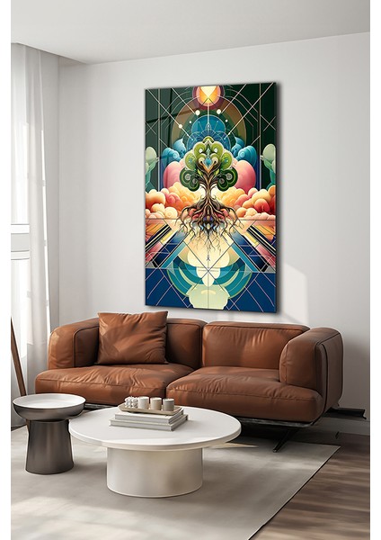 Milenyum Hayat Ağacı 2 Dikey Cam Tablo modelleri