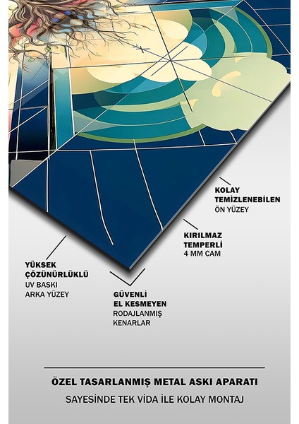 Milenyum Hayat Ağacı 2 Dikey Cam Tablo fırsatları