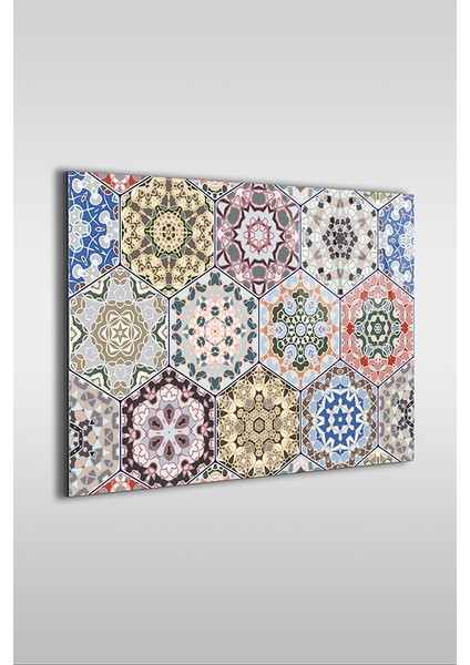 Beşgen Soyut Fayans Desen Yatay Cam Tablo fiyatları