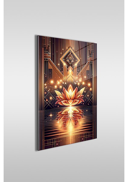 Soyut Lotus Modern Dikey Cam Tablo fiyatları