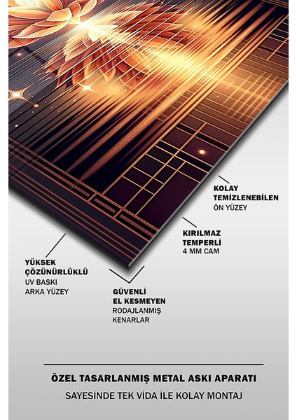 Soyut Lotus Modern Dikey Cam Tablo fırsatları
