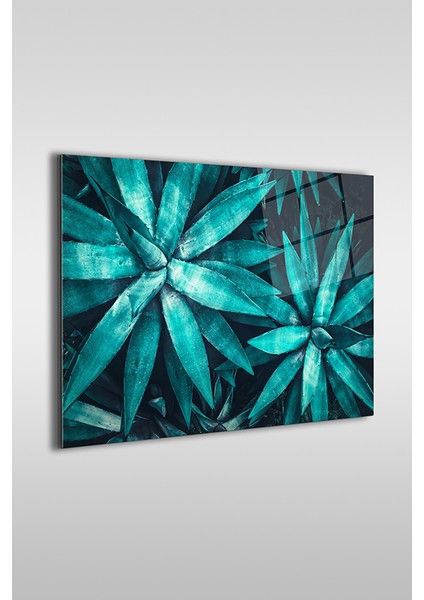 Muz Ağacı Yaprakları Yakın Çekim Yatay Cam Tablo fiyatları