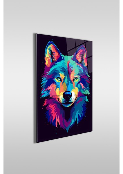 Kurt Renkli Illustrasyon Dikey Cam Tablo fiyatları