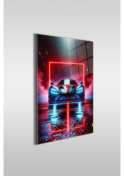 Neon Stil Lüks Araba Dikey Cam Tablo fiyatları