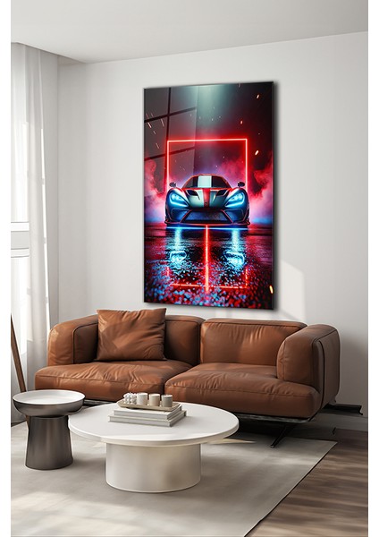 Neon Stil Lüks Araba Dikey Cam Tablo modelleri