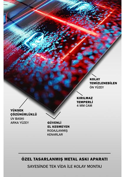Neon Stil Lüks Araba Dikey Cam Tablo fırsatları