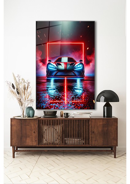 Neon Stil Lüks Araba Dikey Cam Tablo indirimleri