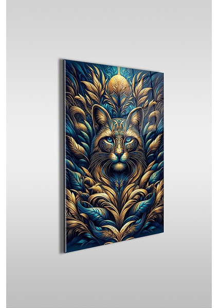 Ihtişamlı Kedi Portre 3 Modern Dikey Cam Tablo fiyatları