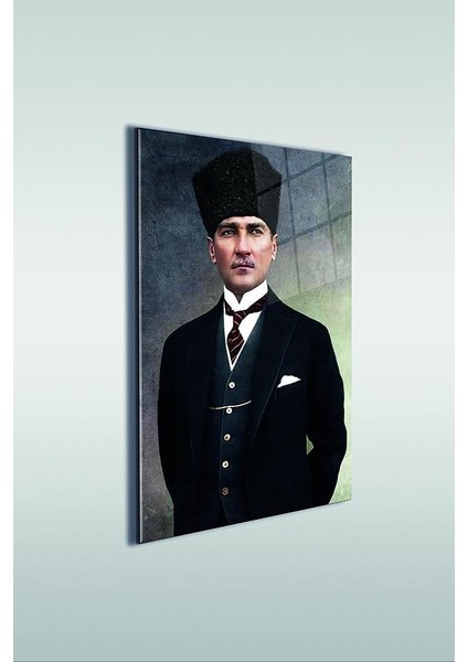 Kalpaklı Atatürk Dikey Cam Tablo fiyatları