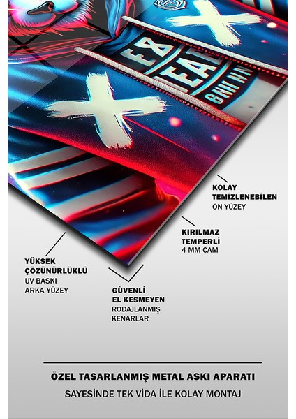 Neon Stil Panda Dikey Cam Tablo fırsatları