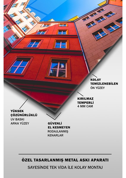 Sarmal Bina Modern Yatay Cam Tablo fırsatları