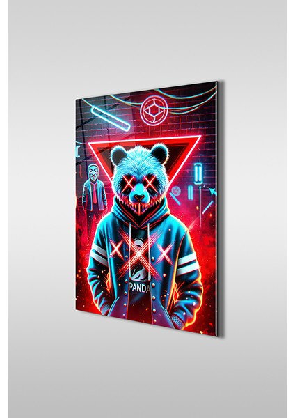 Panda Neon Dikey Cam Tablo