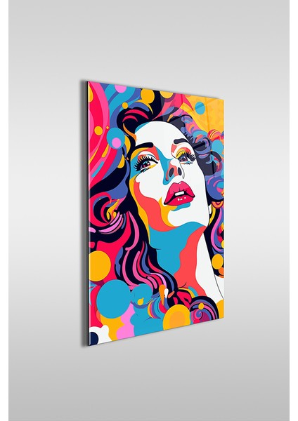 Pop Art Illüstrasyon Dekoratif Dikey Cam Tablo fiyatları