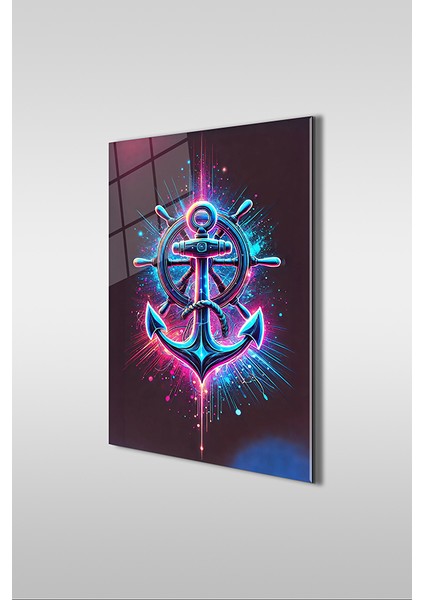 Dümen ve Çapa Dekoratif Dikey Cam Tablo