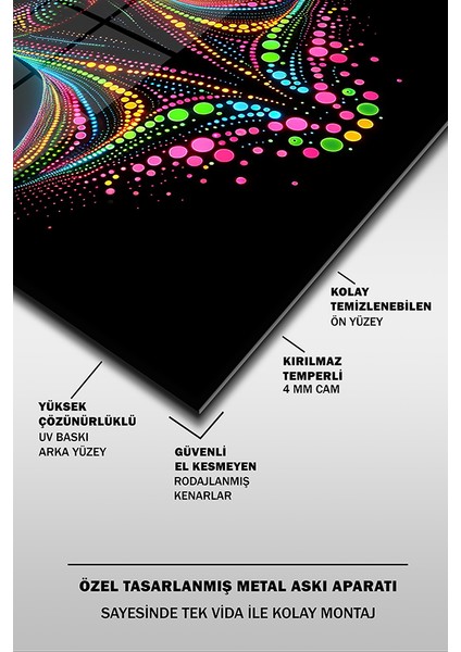 Sanatsal Kadın Illustrasyon Modern Dikey Cam Tablo