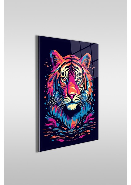 Kaplan Portre Illustrasyon Dikey Cam Tablo fiyatları