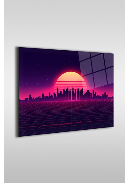 Retro Doğa Manzarası Dekoratif Yatay Cam Tablo fiyatları