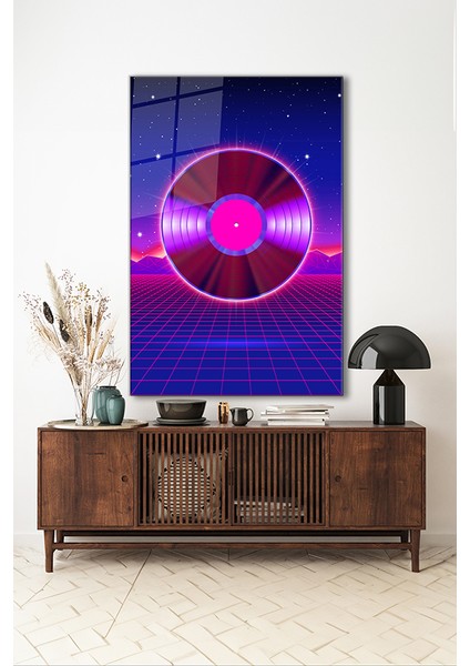 Mor Plak Dekoratif Dikey Cam Tablo indirimleri