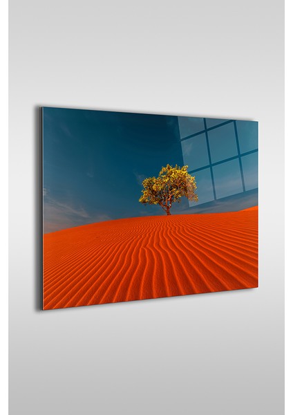 Yalnız Ağaç Modern Dekoratif Yatay Cam Tablo fiyatları