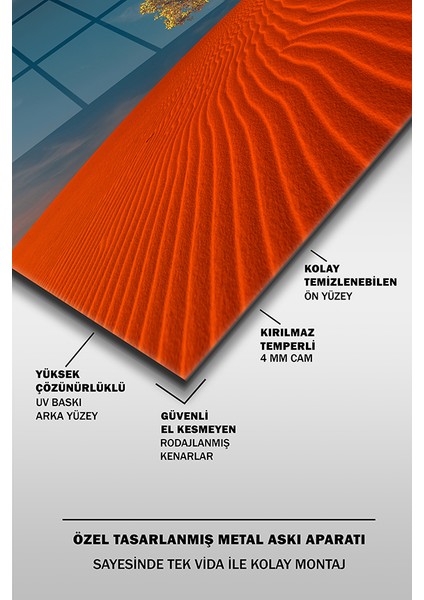 Yalnız Ağaç Modern Dekoratif Yatay Cam Tablo fırsatları