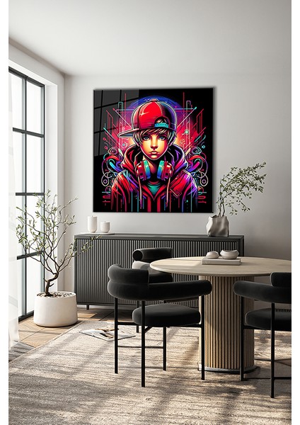 Grafitici Çocuk 2 Dekoratif Kare Cam Tablo indirimleri