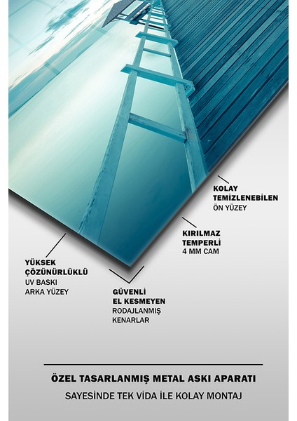 Iskele Modern Dekoratif Yatay Cam Tablo fırsatları
