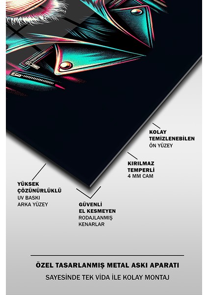 Bay Şempanze 2 Pop Art Dikey Cam Tablo fırsatları