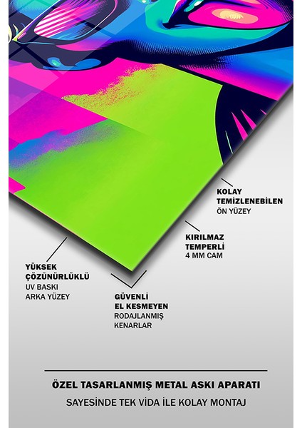 Retro Parti Boy Yatay Cam Tablo fırsatları