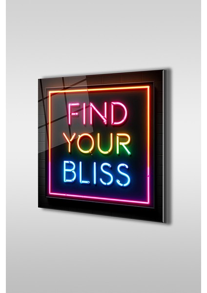 Neon Stil Slogan 4 Kare Cam Tablo