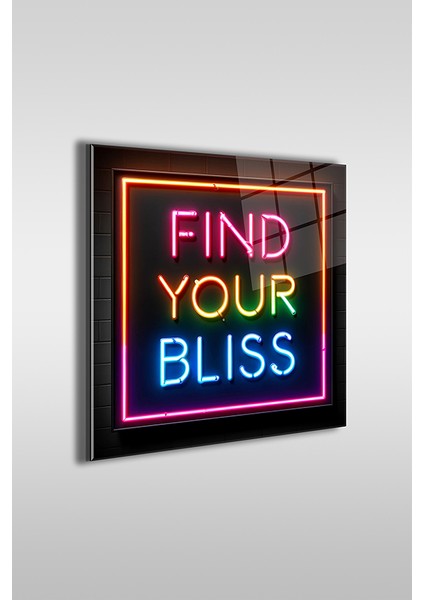 Neon Stil Slogan 4 Kare Cam Tablo fiyatları