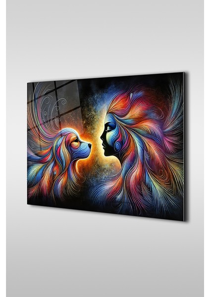 Hayat Arkadaşım Yaratıcı Yatay Cam Tablo