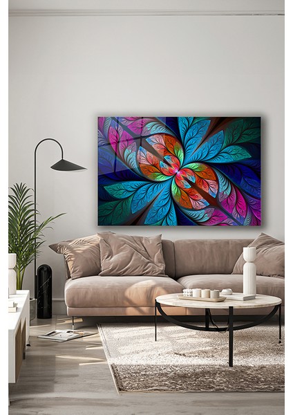 Fraktal Soyut Balıklar Modern Yatay Cam Tablo indirimleri