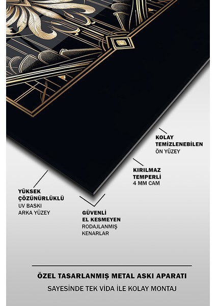 Dekoratif Anka Kuşu 2 Dikey Cam Tablo fırsatları