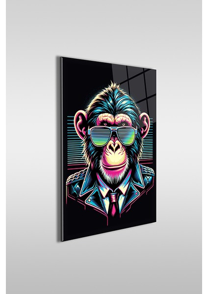 Bay Şempanze Pop Art Dikey Cam Tablo fiyatları