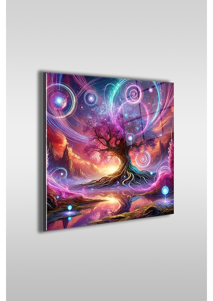 Fantastik Hayat Ağacı Kare Cam Tablo fiyatları