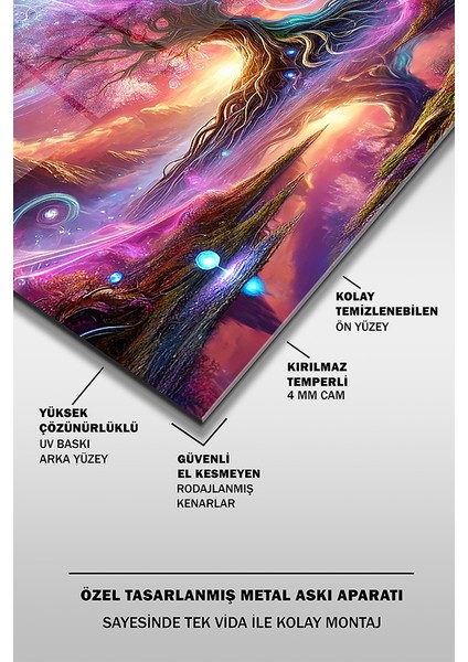 Fantastik Hayat Ağacı Kare Cam Tablo fırsatları