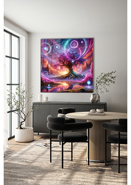 Fantastik Hayat Ağacı Kare Cam Tablo indirimleri