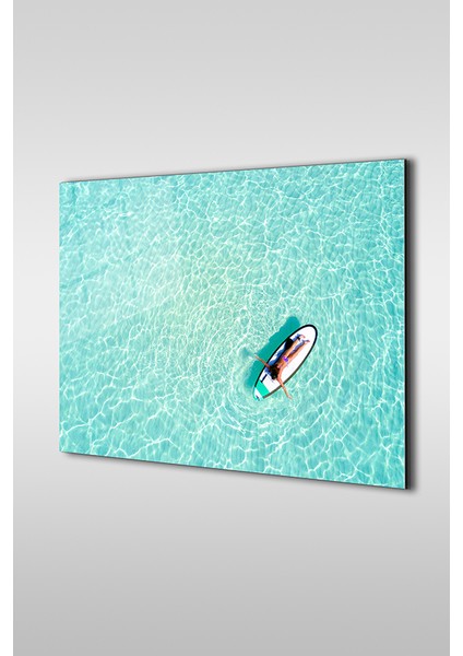 Berrak Okyanus Dekoratif Yatay Cam Tablo