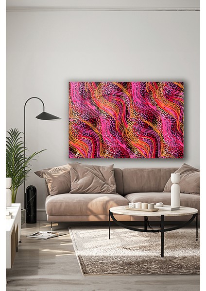 Pembe ve Turuncu Grunge Desen Dekoratif Yatay Cam Tablo indirimleri