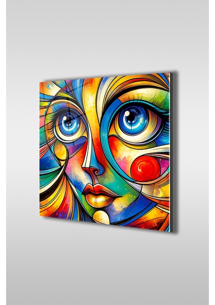 Soyut Shiva Dekoratif Kare Cam Tablo