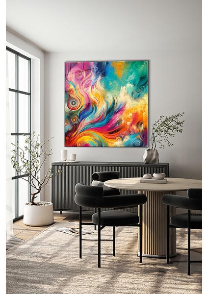 Renkli Soyut Desen Kare Cam Tablo indirimleri