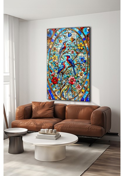 Vitray Stil Manzara Dikey Cam Tablo modelleri