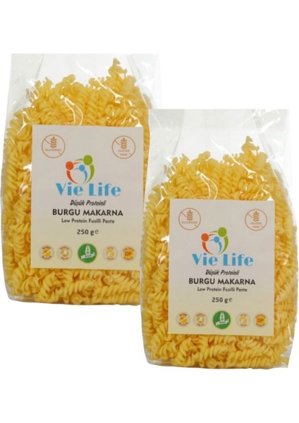 Vie Life Düşük Proteinli Burgu Makarna 2 x 250 gr