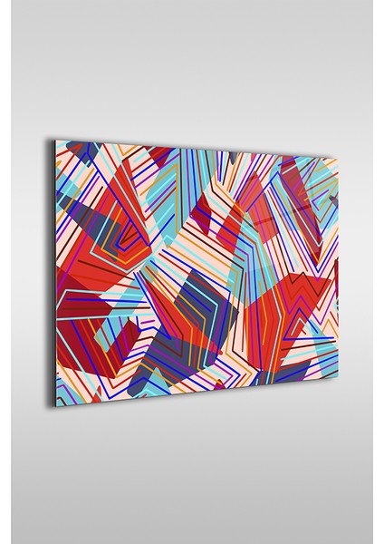 Zigzag Şekiller Dekoratif Yatay Cam Tablo fiyatları