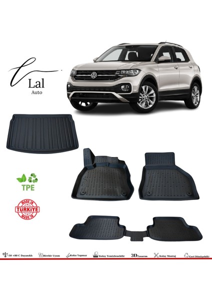 Volkswagen T-Cross 3D Havuzlu Paspas Üst Kademe Bagaj Havuzu Seti