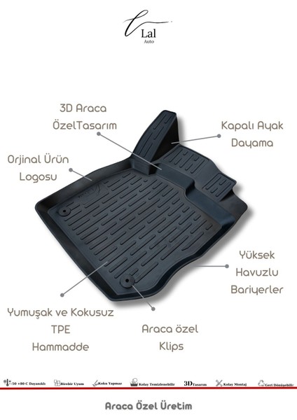 Volkswagen T-Cross 3D Havuzlu Paspas Üst Kademe Bagaj Havuzu Seti modelleri