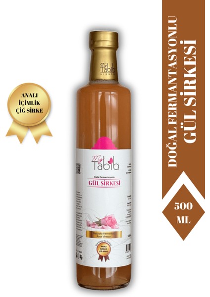 Gül Sirkesi Analı İçimlik Çiğ Gül Sirke 500 ml